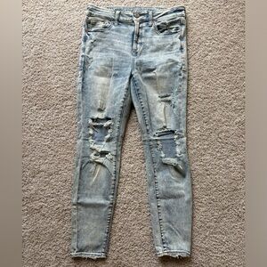 American Eagle High Waisted Distressed Skinny Jeans